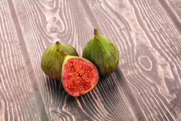 Ripe green raw juicy fig