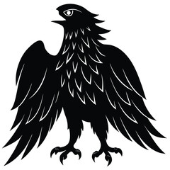Eagle icons Flying eagle silhouette vector art illustration on white background.