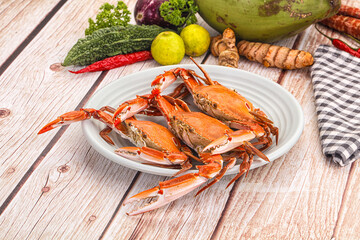 Hot fresh Boiled red crab