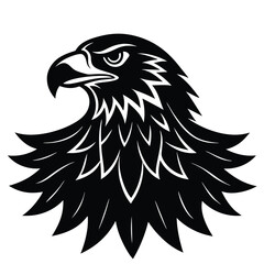 Eagle icons Flying eagle silhouette vector art illustration on white background.