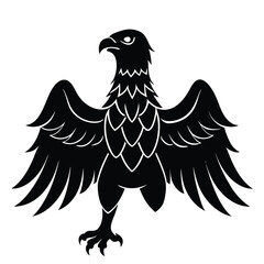 Eagle icons Flying eagle silhouette vector art illustration on white background.