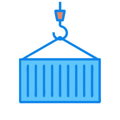 Shipping Container with Hook Icon Design