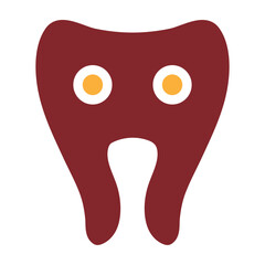 emoji tooth eye Vector Glyph Two Colors Icon Design