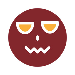 emoji sad Vector Glyph Two Colors Icon Design
