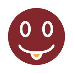 Fototapeta premium emoji tongue out Vector Glyph Two Colors Icon Design