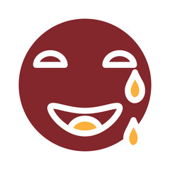 emoji weeping Vector Glyph Two Colors Icon Design