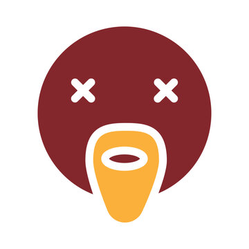 emoji french breard man Vector Glyph Two Colors Icon Design