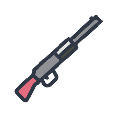 Shotgun with Tactical Barrel Icon Design