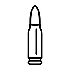 Single Bullet with Rounded Tip Icon Design