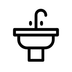 Sink Basin with Faucet Icon Design