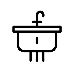 Sink Basin with Faucet Icon Design