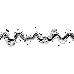 Abstract Wavy Line Design with Geometric Shapes