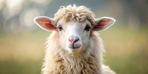 Obraz premium Adorable farm animal with fluffy fur, animals, farm pets, animals, farm pets, animal lovers