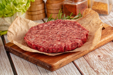 Raw beef cutlet for burger