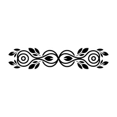 Fototapeta premium Decorative Black Floral Border on White Background - Minimalist Design