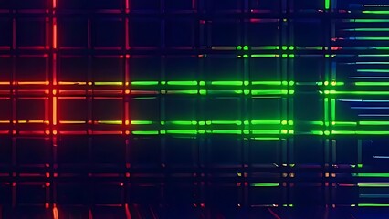 Obraz premium Abstract Neon Grid: Vibrant Lines and Glowing Colors
