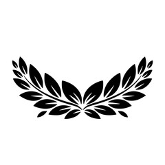 Elegant Black Laurel Wreath on White Background