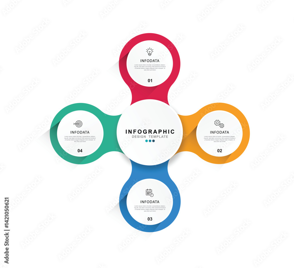 Leinwandbilder Vector Infographic label design template with icons and 4 options or steps. for your business data. Vector Illustration.