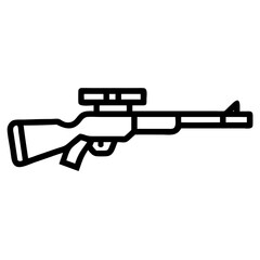 Sniper Rifle with Scope Icon Design