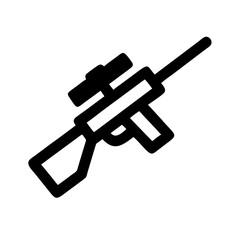 Sniper Rifle with Scope Icon Design