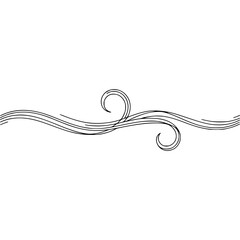 Fototapeta premium Elegant Minimalist Swirl Border: Decorative Line Art on White