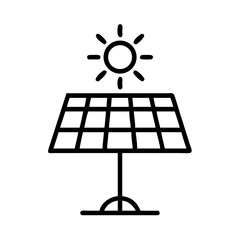 Solar Panel on Stand Frame Icon Design