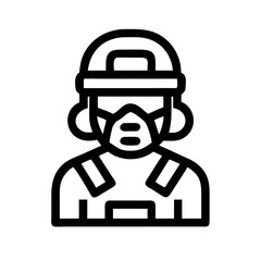 Soldier Wearing Gas Mask Icon Design