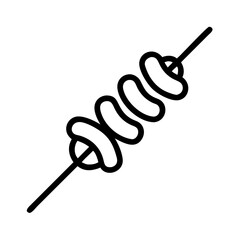 Spiral Sausage on Skewer Icon Design