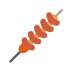 Spiral Sausage on Skewer Icon Design