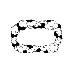 Cloud Frame Illustration: Modern, Minimalist, Black and White Border