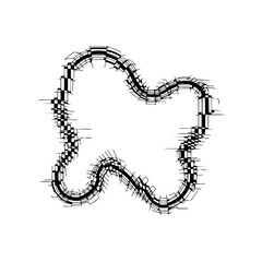 Abstract Geometric Contour: Black Lines on White, Minimalist, Modern Art