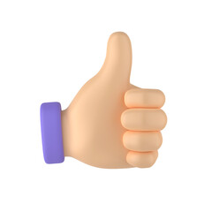Hand like gesture 3d icon illustration
