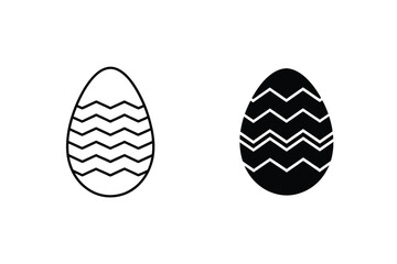 Easter Egg Minimalist Icon Set Spring Holiday Illustration Symbol Collection Isolated