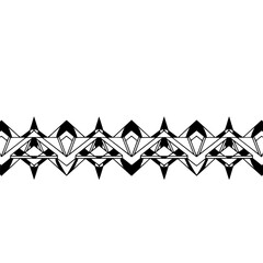Fototapeta premium Geometric Pattern Border, Abstract Black & White Design