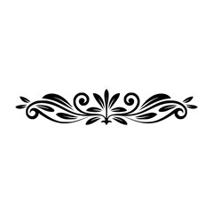 Elegant Black Floral Border Ornament, Decorative Design Element
