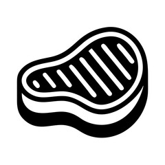 Steak Cut with Grill Lines Icon Design