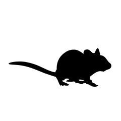 black silhouette rat set icon vector