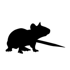 black silhouette rat set icon vector