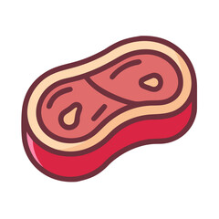 Steak Slice with Marbling Detail Icon Design