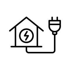 Electric generator home icon line vector design illustration template in trendy style