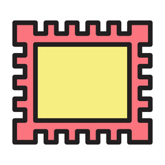 Post Office Stamp Vector Filled Icon Design
