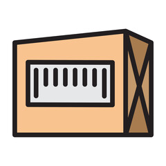 Package with Barcode Vector Filled Icon Design