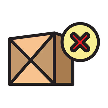 Undeliverable Package Vector Filled Icon Design