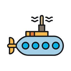 Submarine with Periscope Icon Design