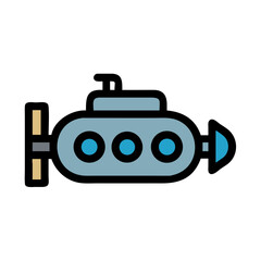 Submarine with Periscope Icon Design