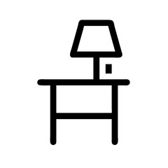 Table with Side Lamp Icon Design