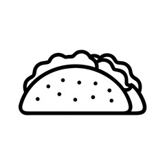 Taco with Lettuce and Filling Icon Design