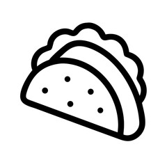 Taco with Lettuce and Filling Icon Design