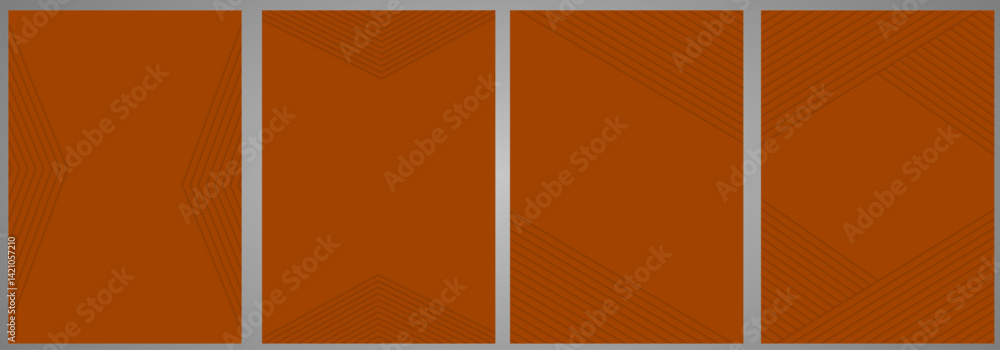 Poster cover template set with 4 different shape | line stripe pattern with many angle for book cover, card