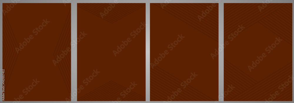 Poster cover template set with 4 different shape | line stripe pattern with many angle for book cover, card
